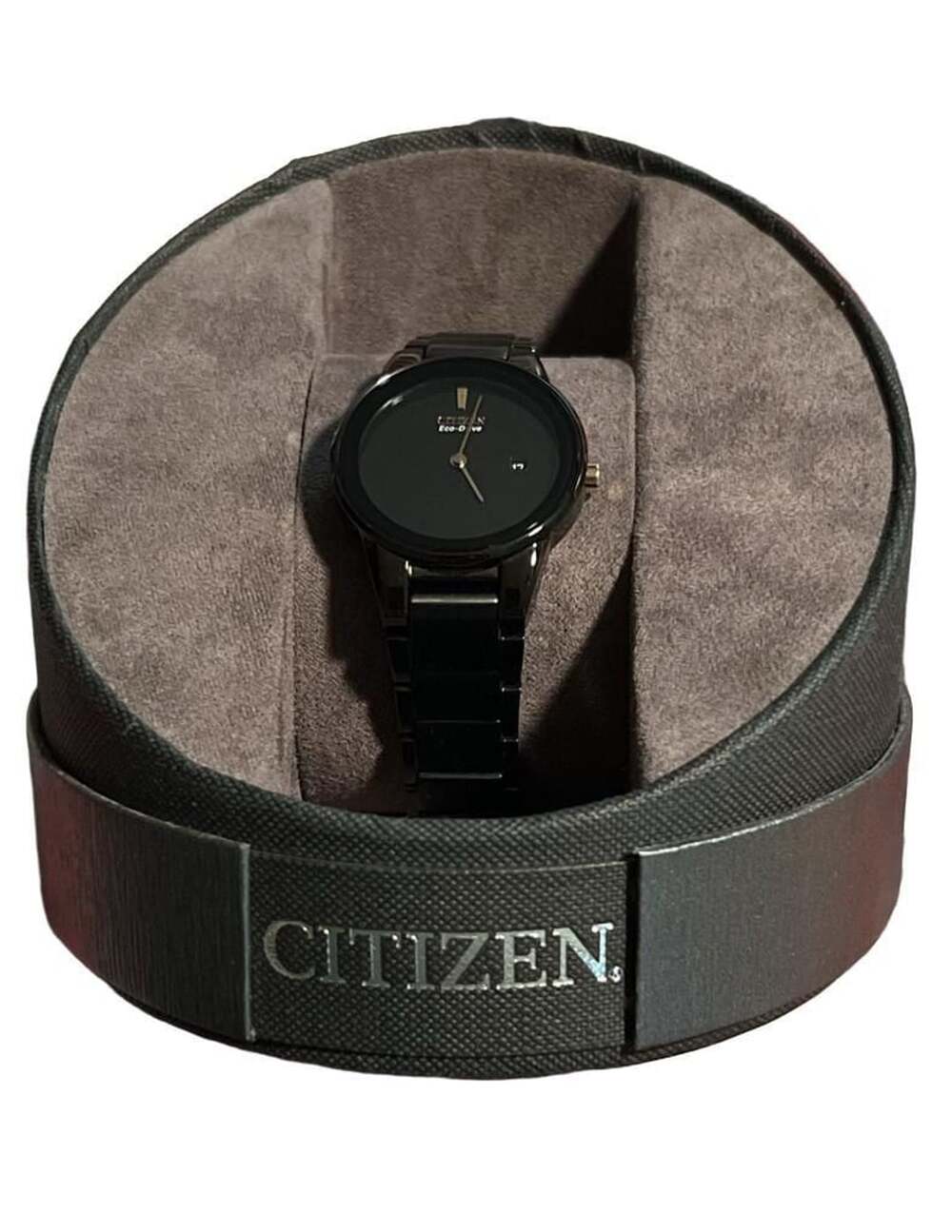 Citizen Eco-Drive Axiom Black Stainless Steel Watch Black Dial GA1055-57F